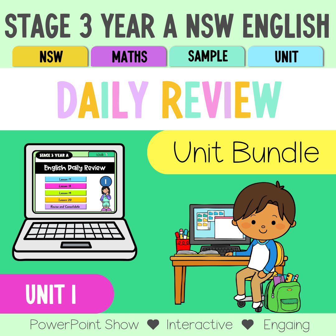 Stage 3 Year A Australian | NSW English Daily Review | Warm-Up Unit 1 Bundle