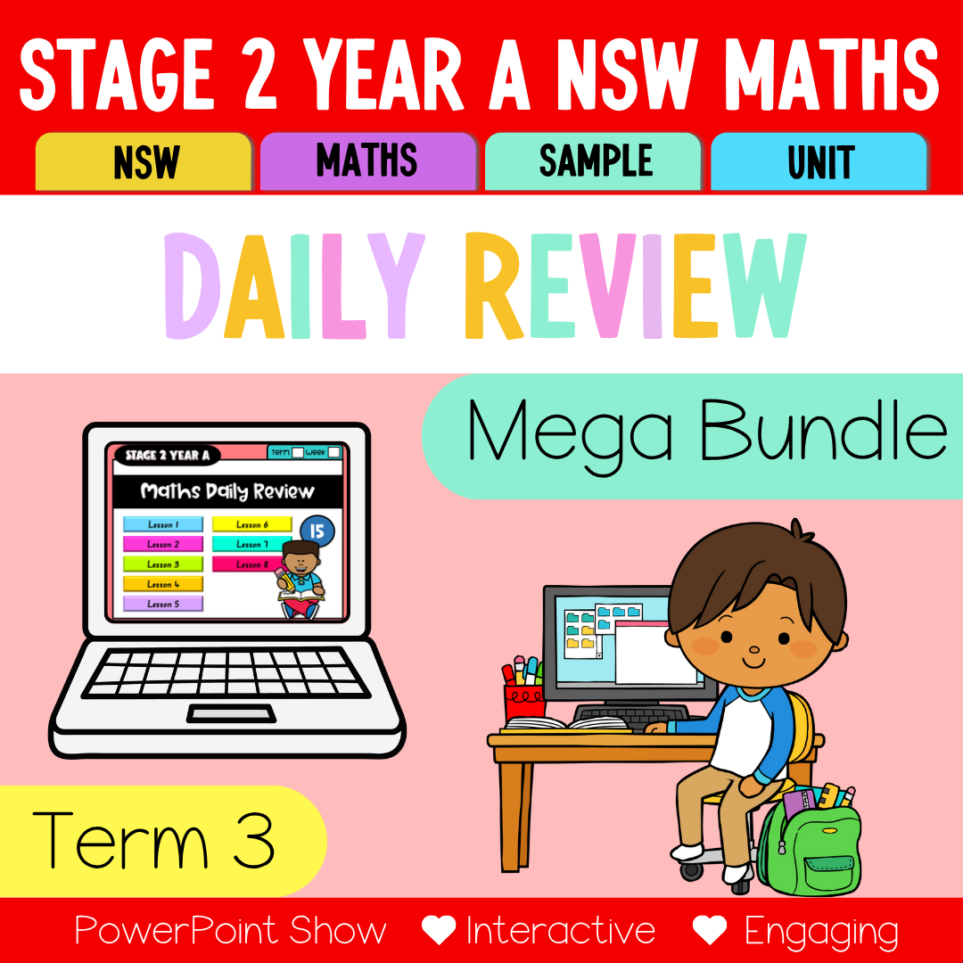 Stage 2 Year A Australian | NSW Math Daily Review | Warm-Up Term 3 Mega Bundle