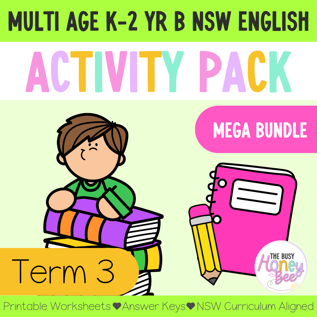 Multi Age K-2 Year B Term 3 English Activity Packs Mega Bundle