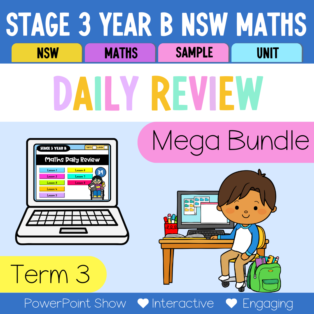 Stage 3 Year B Australian | NSW Math Daily Review | Warm-Up Term 3 Mega Bundle