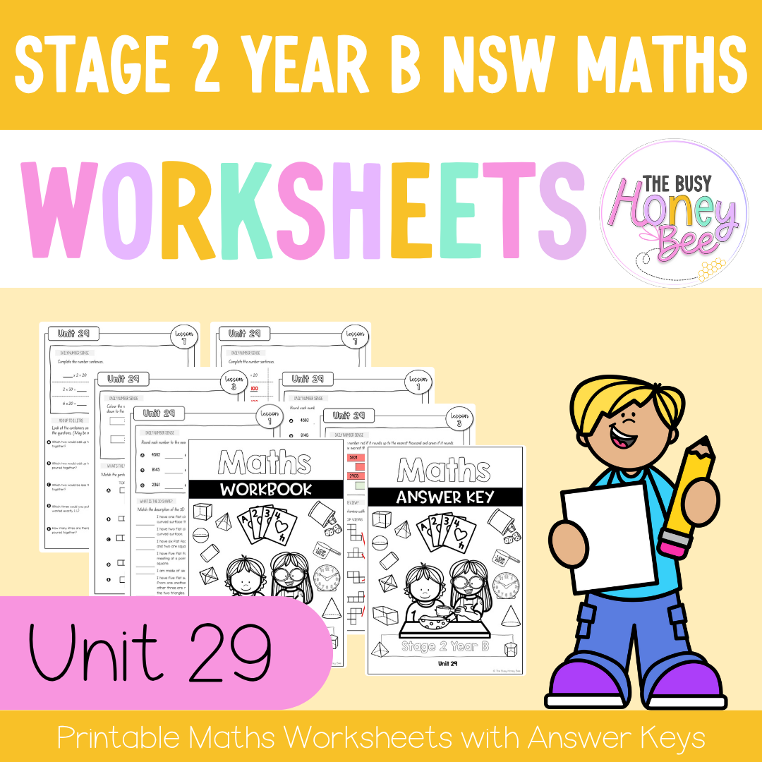 Stage 2 Year B NSW Maths Worksheets Unit 29