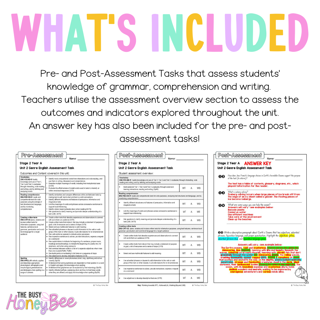 Stage 2 Year A English Pre- and Post-Assessment Unit 2 Genre