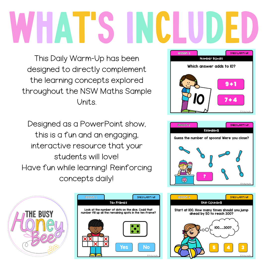 Stage 1 Year B Australian | NSW Math Daily Review | Warm-Up Term 3 Mega Bundle