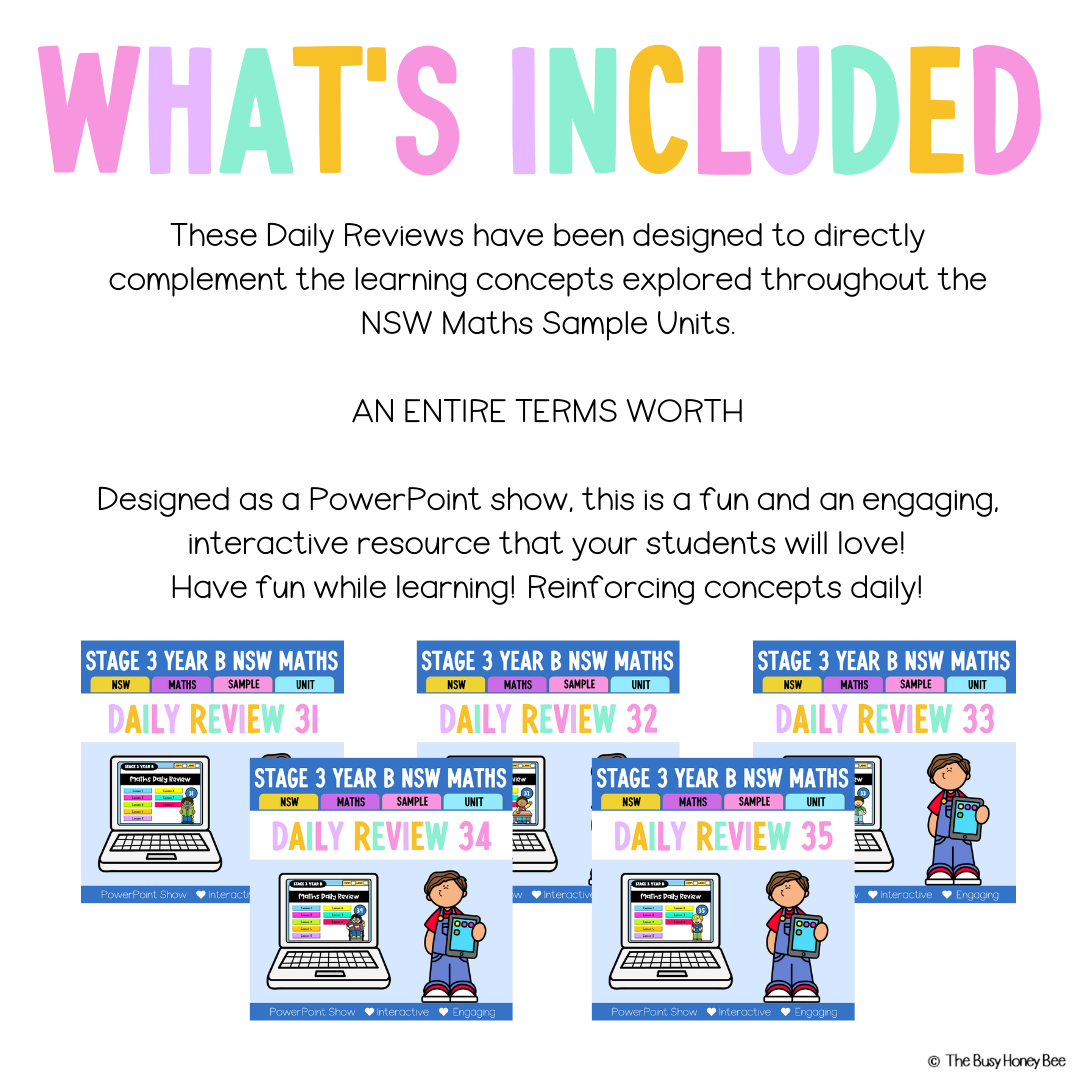 Stage 3 Year B Australian | NSW Math Daily Review | Warm-Up Term 3 Mega Bundle