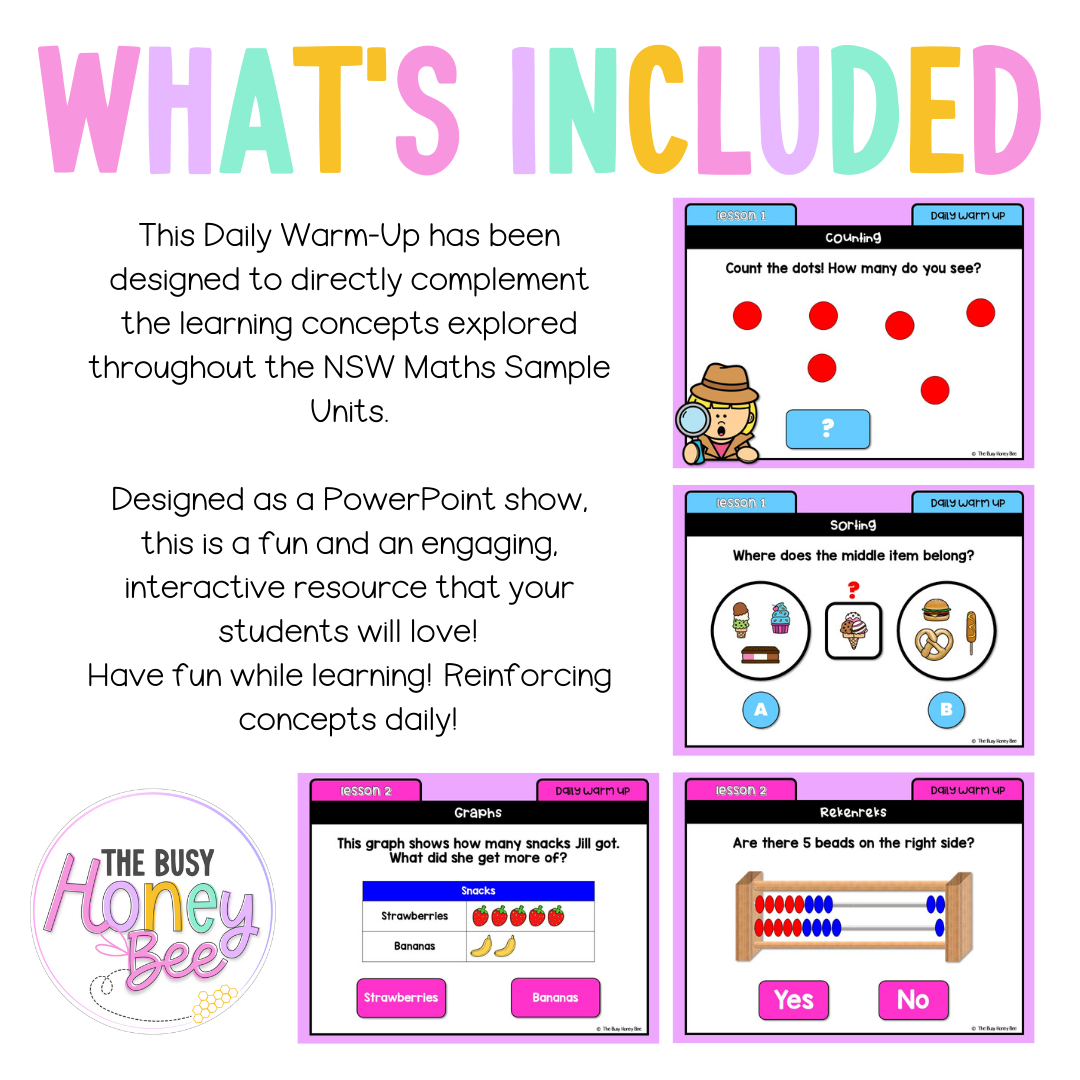 Early Stage 1 Australian | NSW Math Daily Review | Warm-Up Unit 7