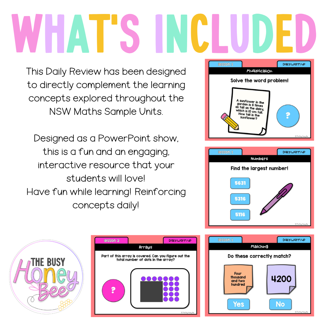 Stage 2 Year A Australian | NSW Math Daily Review | Warm-Up Unit 11