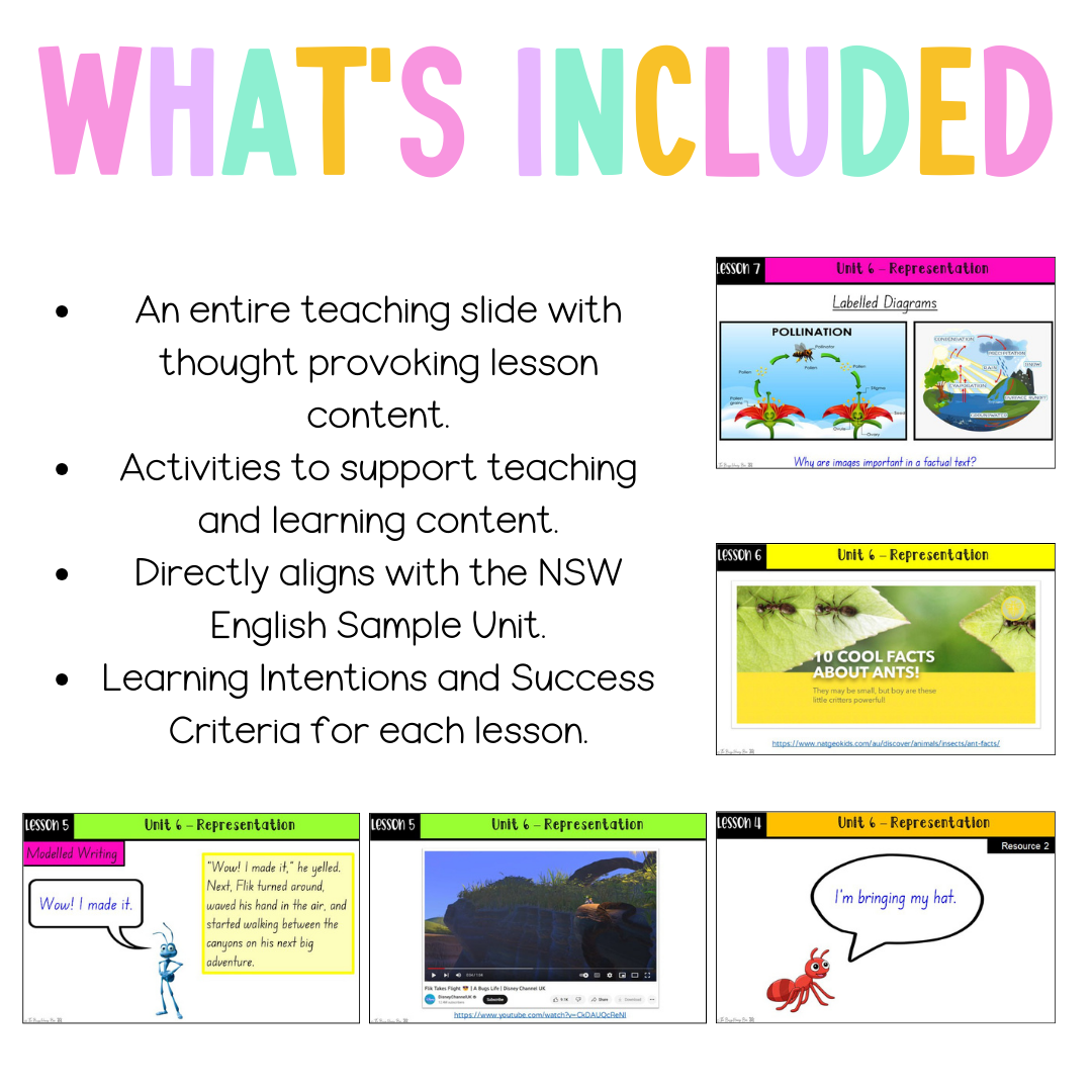 Stage 1 Year A Unit 6 NSW Representation English Teaching Slides
