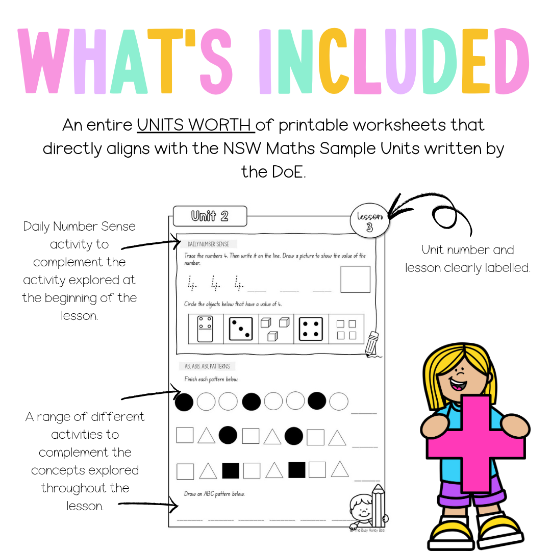 Early Stage 1 NSW Maths Worksheets Unit 2