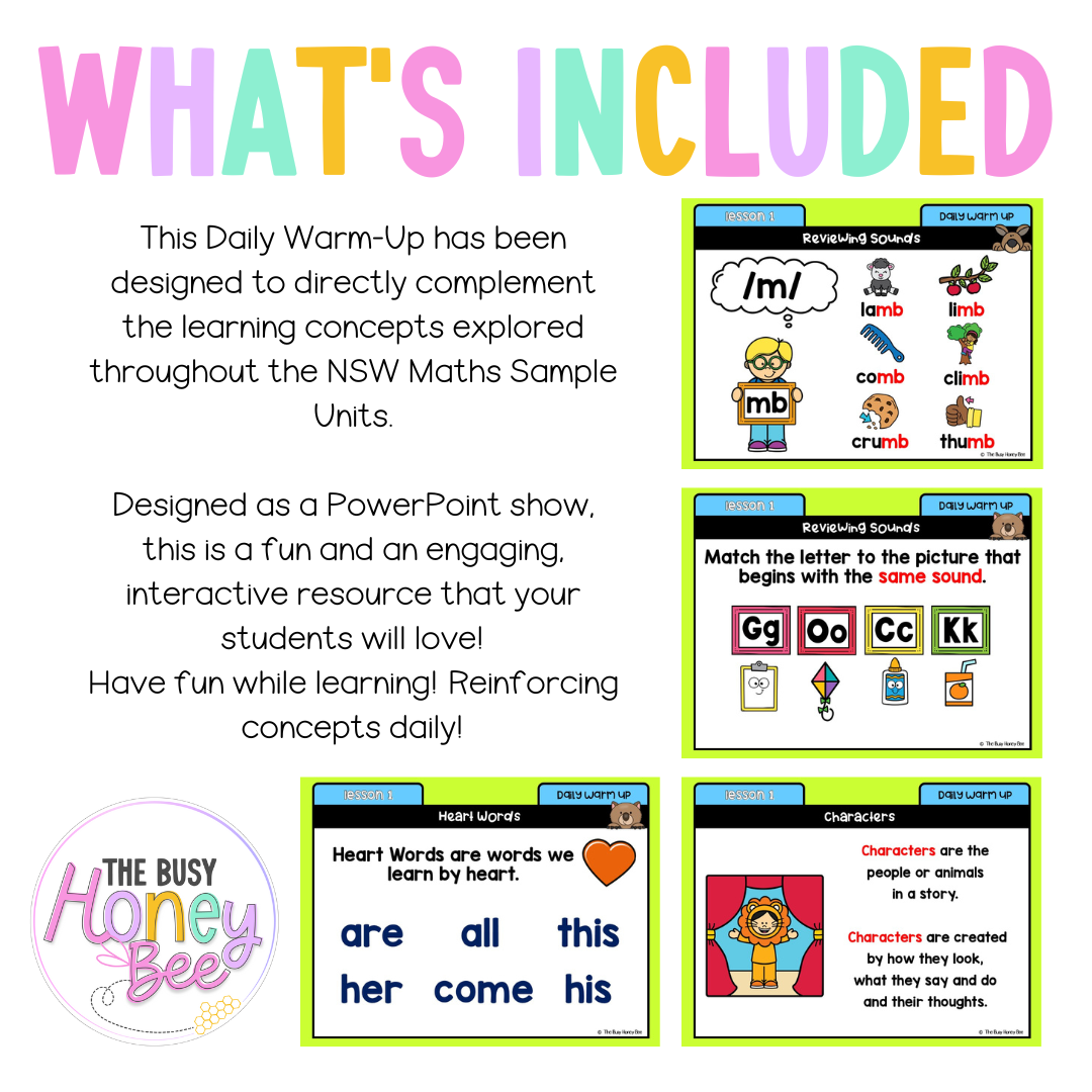 Multi Age K-2 Year B Australian | NSW English Daily Review | Warm-Up Unit 7