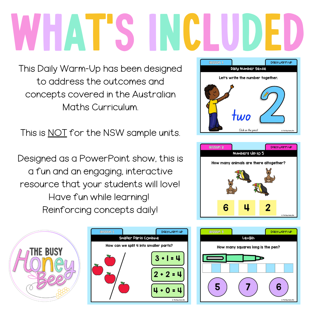 Kindergarten/Prep Australian | Math Daily Review | Warm-Up 4