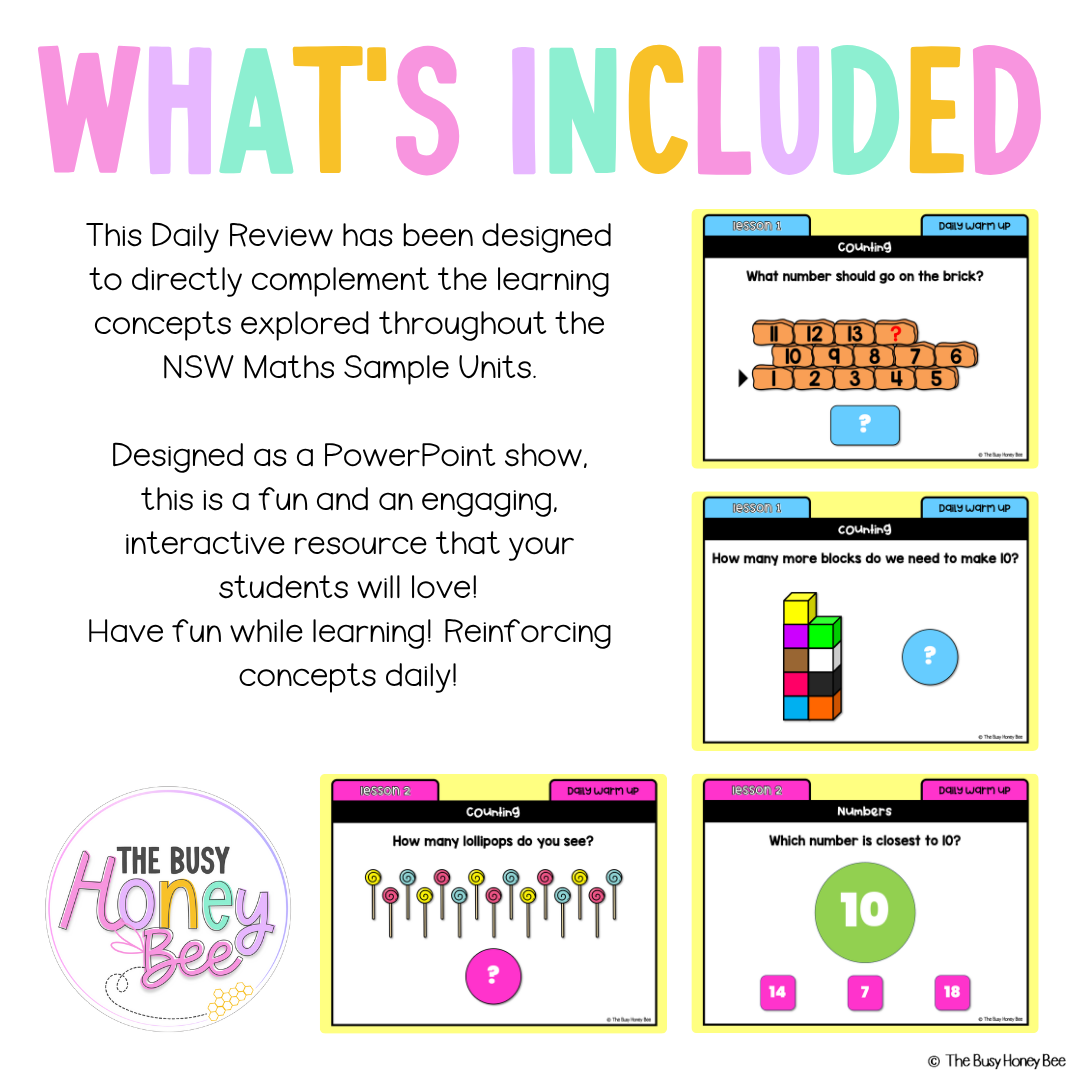 Multi Age K-2 Yr A Australian | NSW Math Daily Review Warm-Up Term 3 Mega Bundle