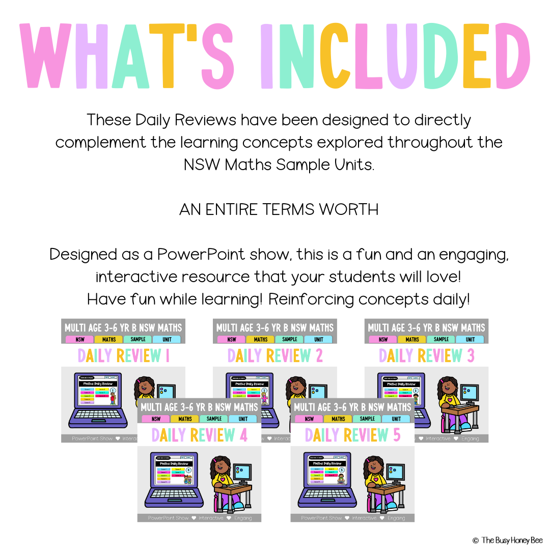 Multi Age 3-6 Year B Australian | NSW Math Daily Review | Warm-Up Term 1 Mega Bundle