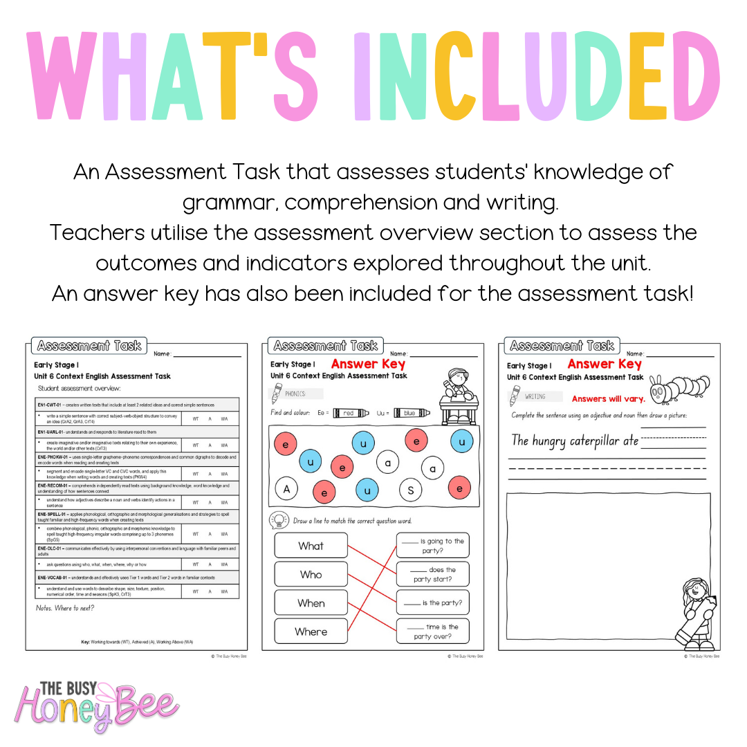 Early Stage 1 English Assessment Unit 6 Context