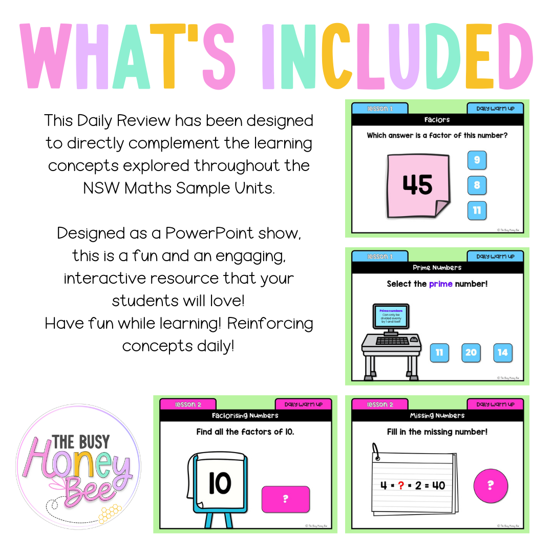 Stage 3 Year A Australian | NSW Math Daily Review | Warm-Up Unit 7