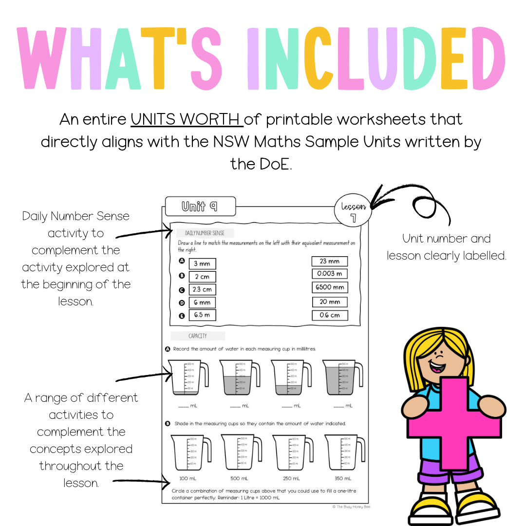 Multi Age 3-6 Year A NSW Maths Worksheets Unit 9