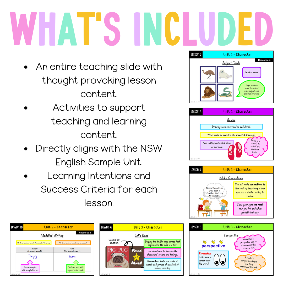 Early Stage 1 Unit 3 NSW Character English Teaching Slides
