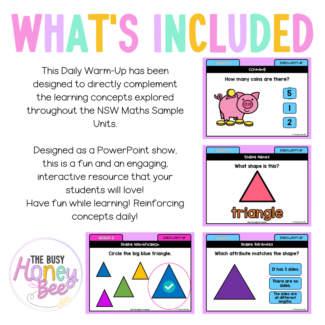 Early Stage 1 Math Daily Warm Up Unit 5