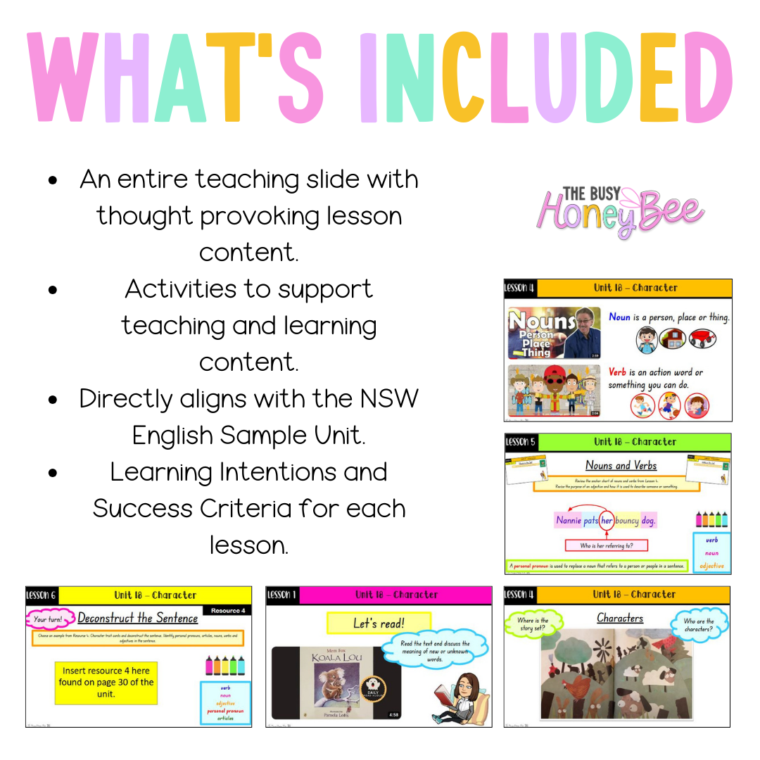 Early Stage 1 Unit 18 NSW Character English Teaching Slides