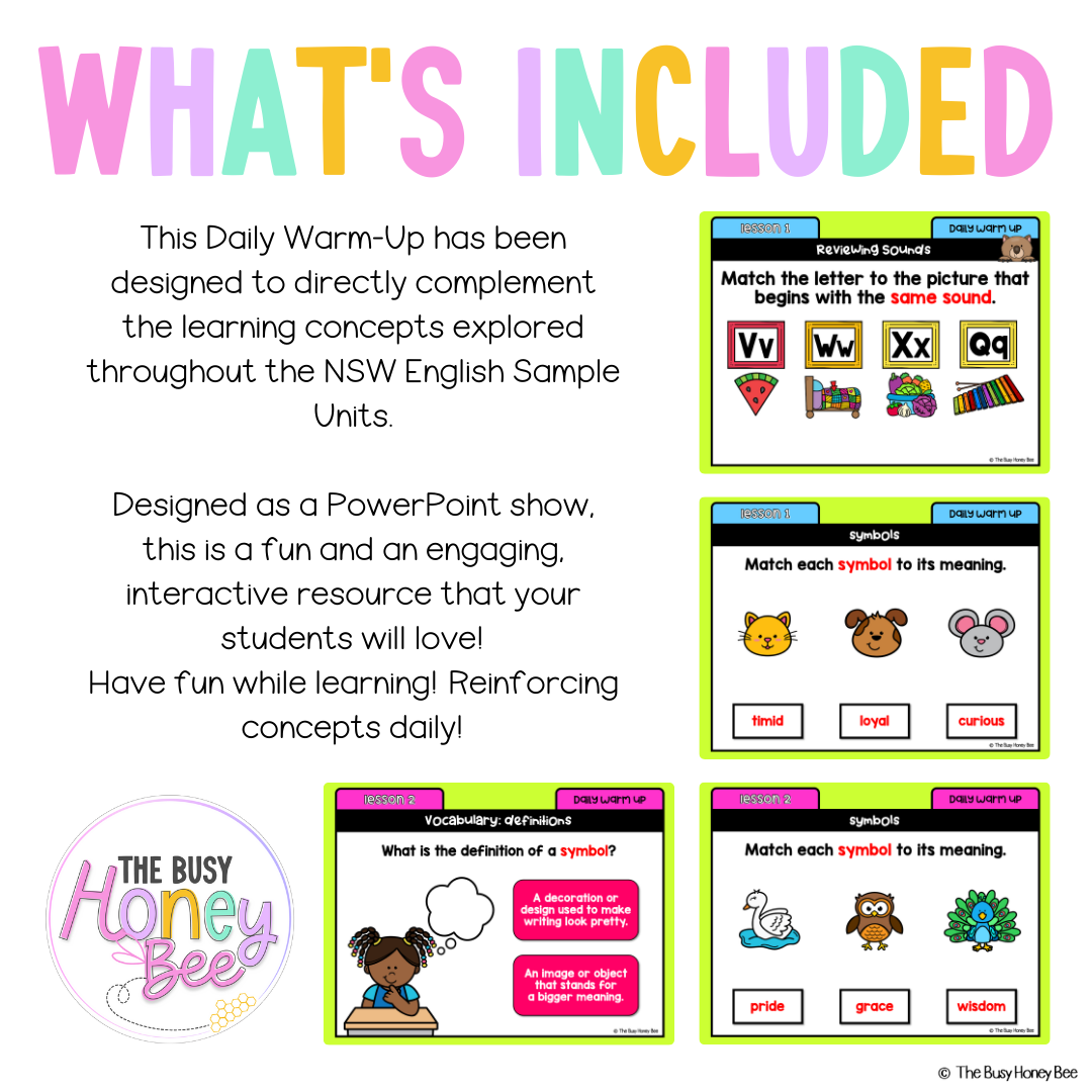 Multi Age K-2 Year B Australian | NSW English Daily Review | Warm-Up Unit 20