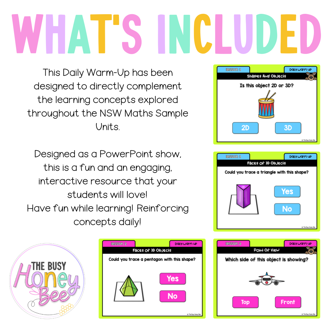 Multi Age K-2 Year B Australian | NSW Maths Daily Review | Warm-Up Unit 19