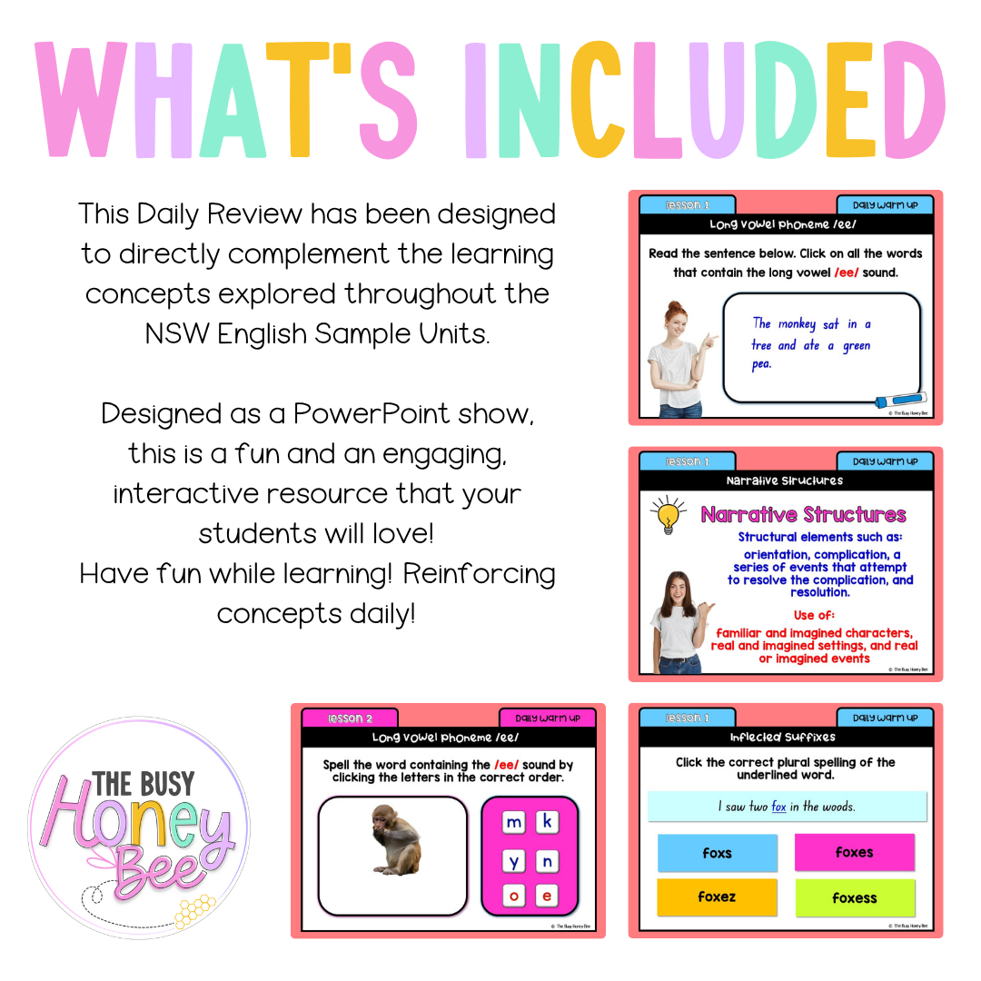 Stage 2 Year A Australian | NSW English Daily Review | Warm-Up Unit 1 Week 2
