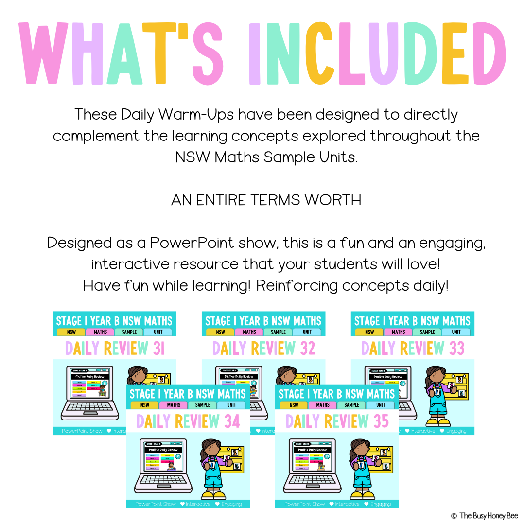 Stage 1 Year B Australian | NSW Math Daily Review | Warm-Up Term 3 Mega Bundle