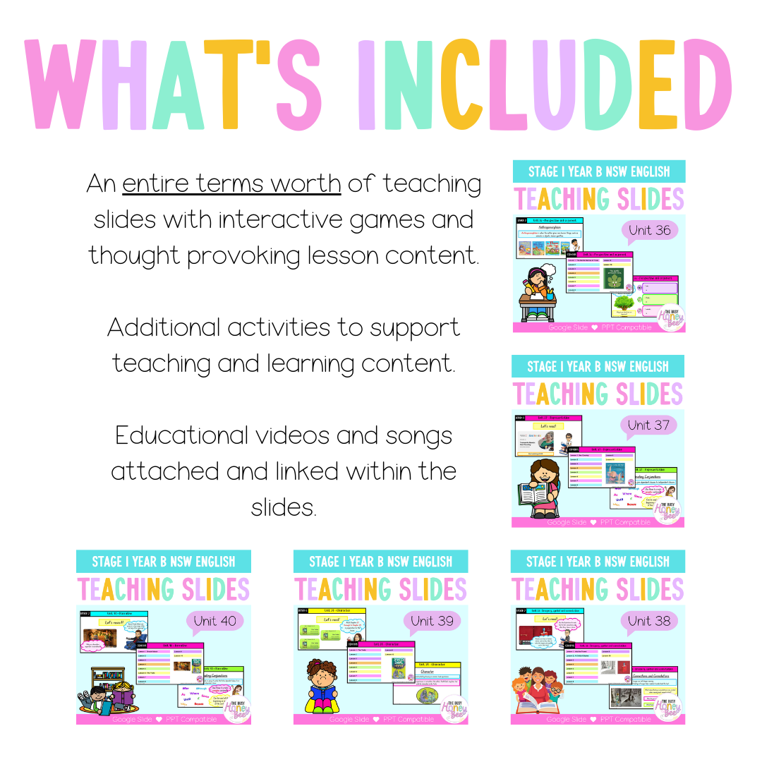 Stage 1 Year B Term 4 English Teaching Slides Mega Bundle