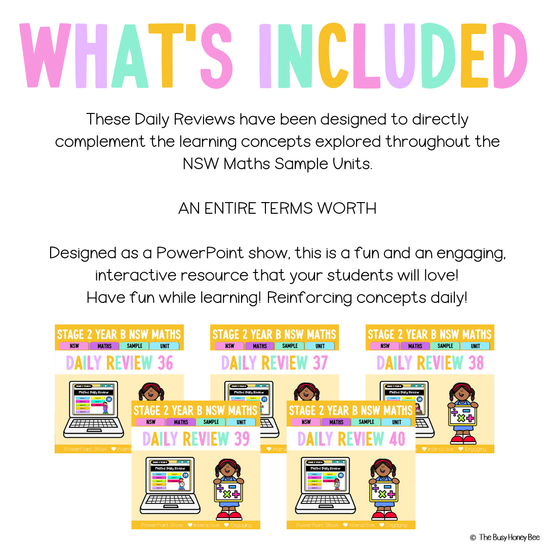 Stage 2 Year B Australian | NSW Math Daily Review | Warm-Up Term 4 Mega Bundle