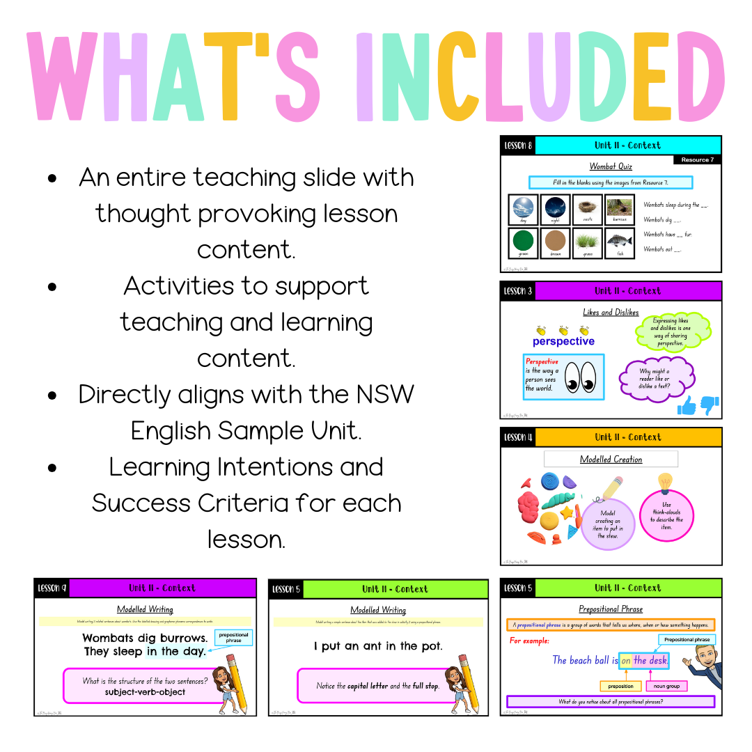 Early Stage 1 Unit 11 NSW Context English Teaching Slides