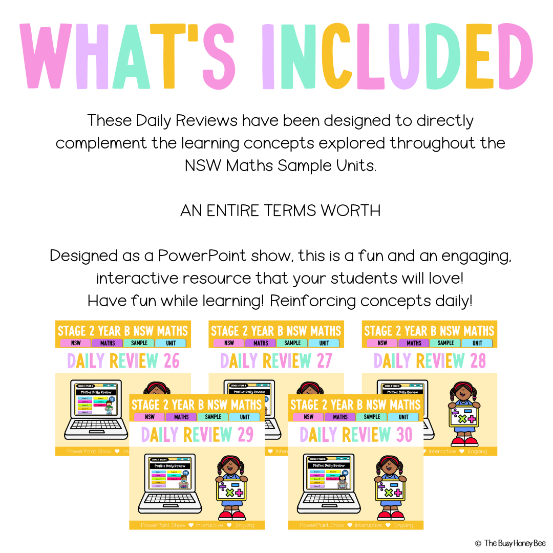 Stage 2 Year B Australian | NSW Math Daily Review | Warm-Up Term 2 Mega Bundle