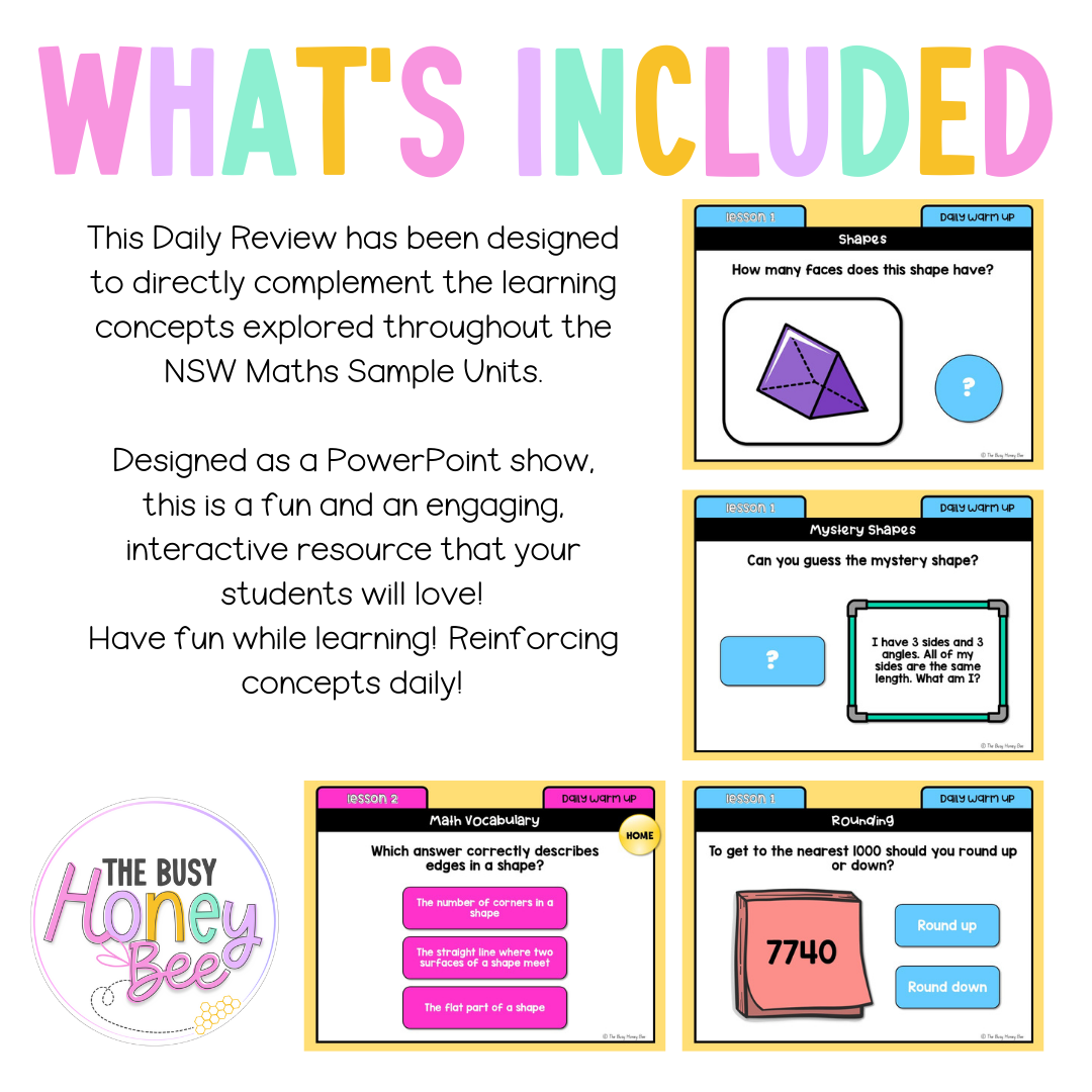 Stage 2 Year B Australian | NSW Math Daily Review | Warm-Up Unit 29