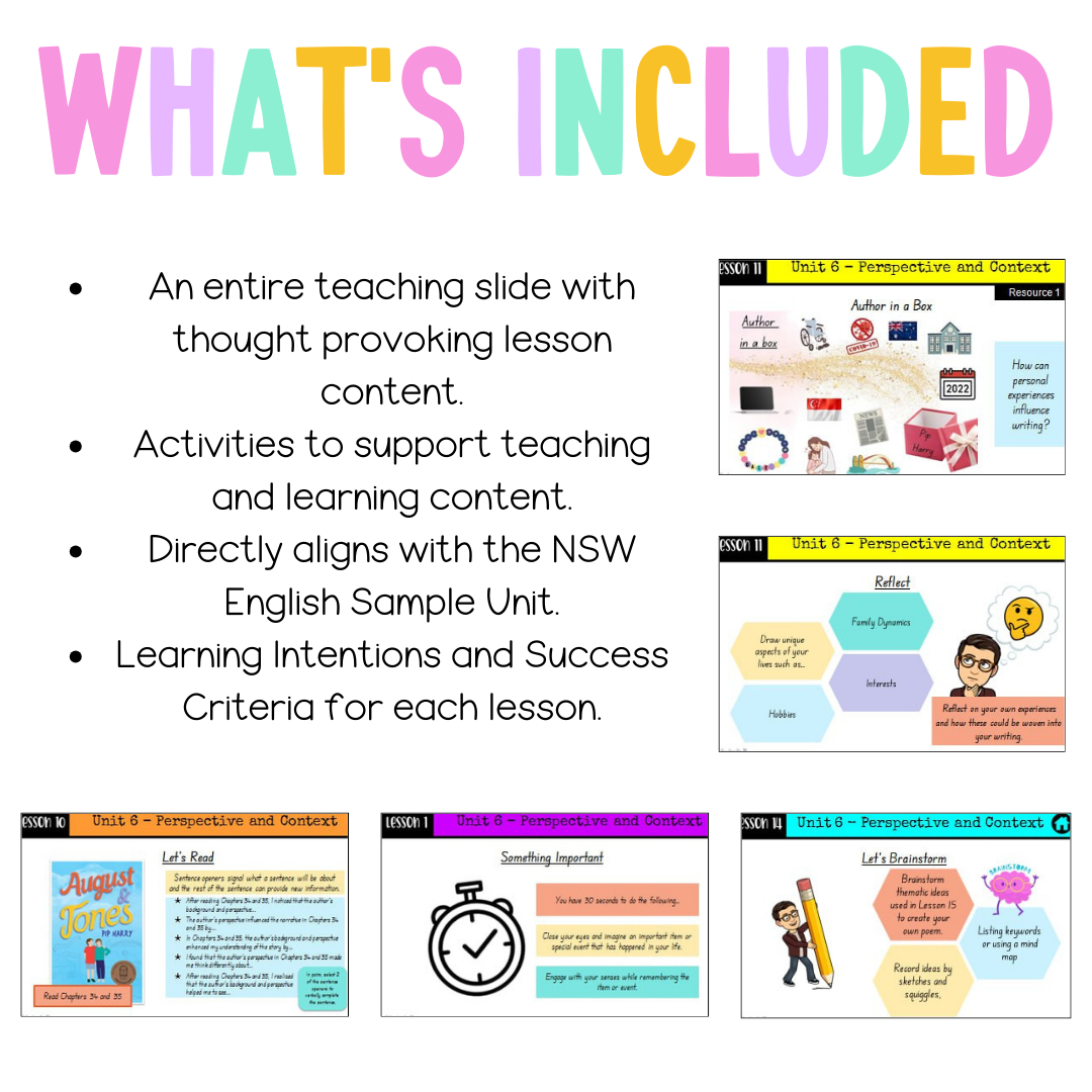 Stage 3 Year A Unit 6 NSW Perspective and Context English Teaching Slides