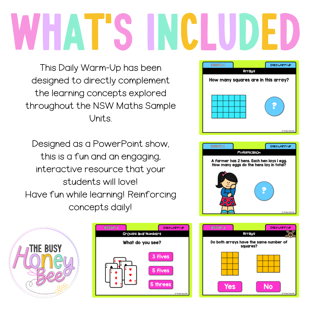 Multi Age K-2 Year B Australian | NSW Maths Daily Review | Warm-Up Unit 13