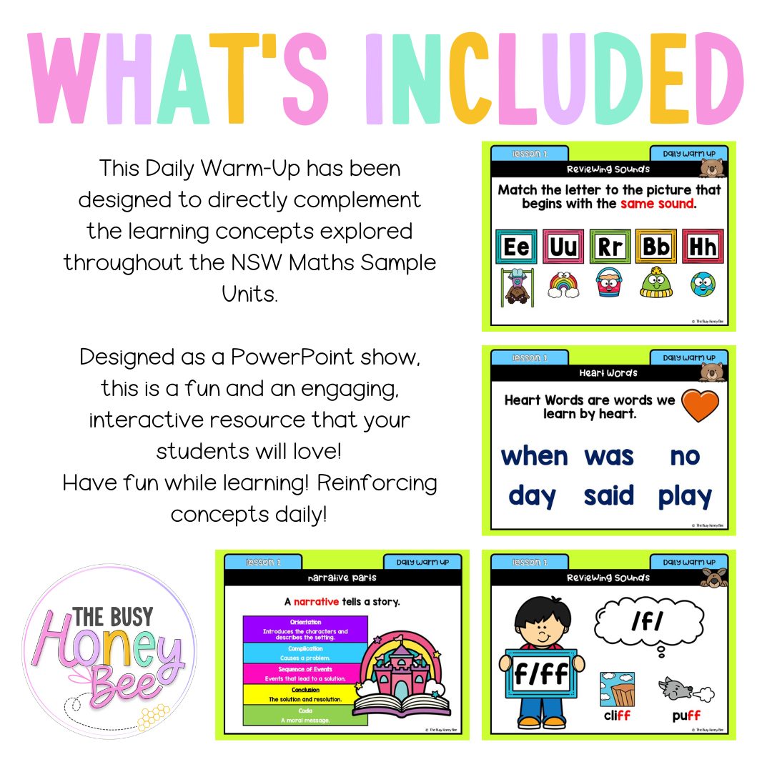 Multi Age K-2 Year B Australian | NSW English Daily Review | Warm-Up Unit 8