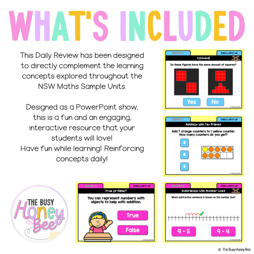 Multi Age K-2 Yr A Australian | NSW Math Daily Review Warm-Up Term 4 Mega Bundle
