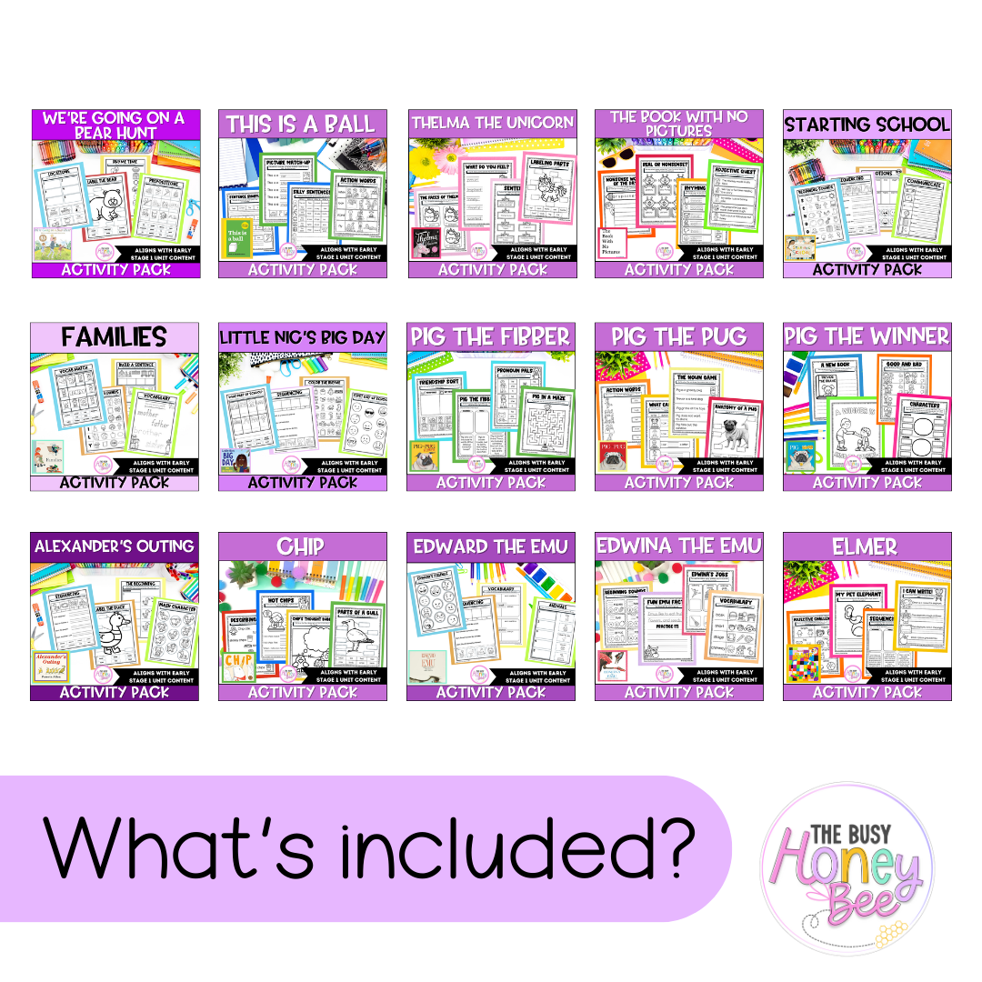 Early Stage 1 English Activity Pack ULTIMATE Mega Bundle