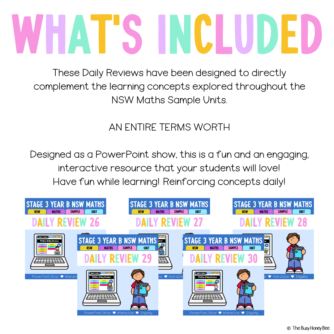 Stage 3 Year B Australian | NSW Math Daily Review | Warm-Up Term 2 Mega Bundle