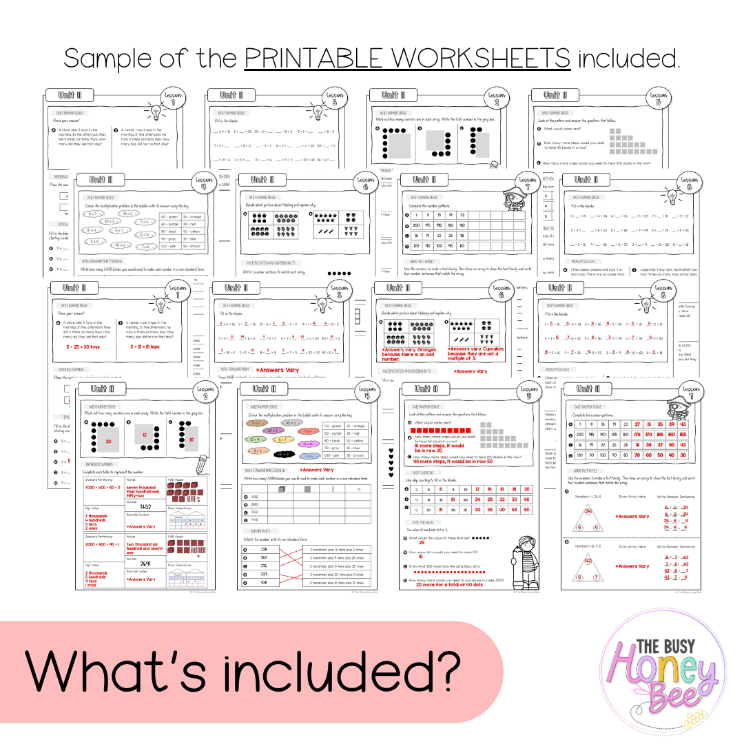 Stage 2 Year A NSW Maths Worksheets Unit 11