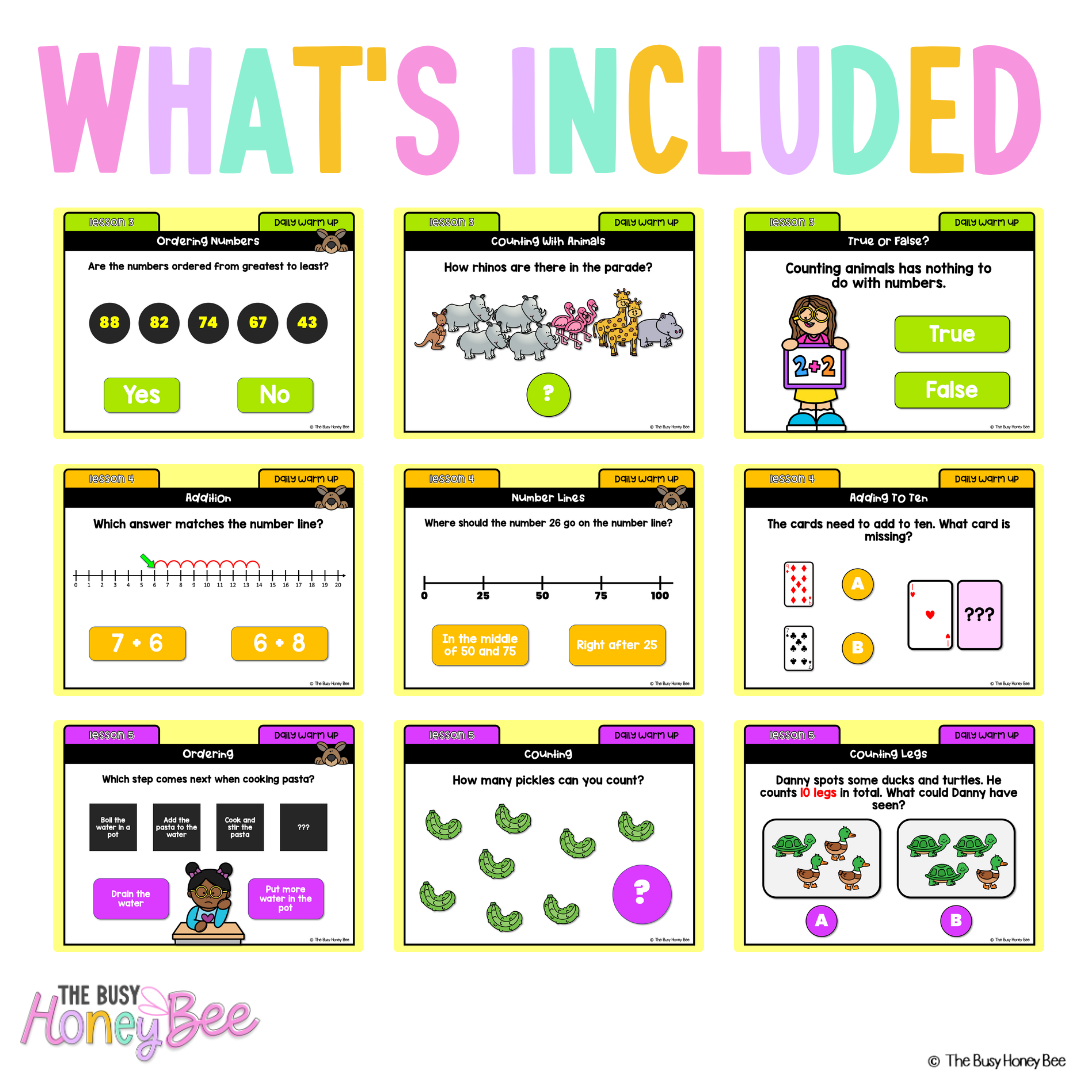 Multi Age K-2 Year A Australian | NSW Maths Daily Review | Warm-Up Unit 20