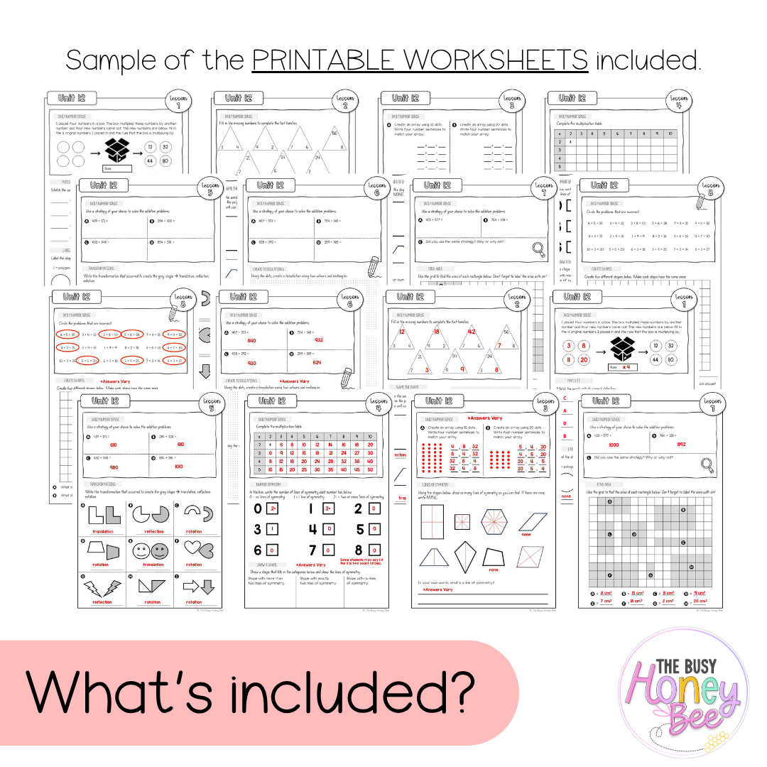 Stage 2 Year A NSW Maths Worksheets Unit 12