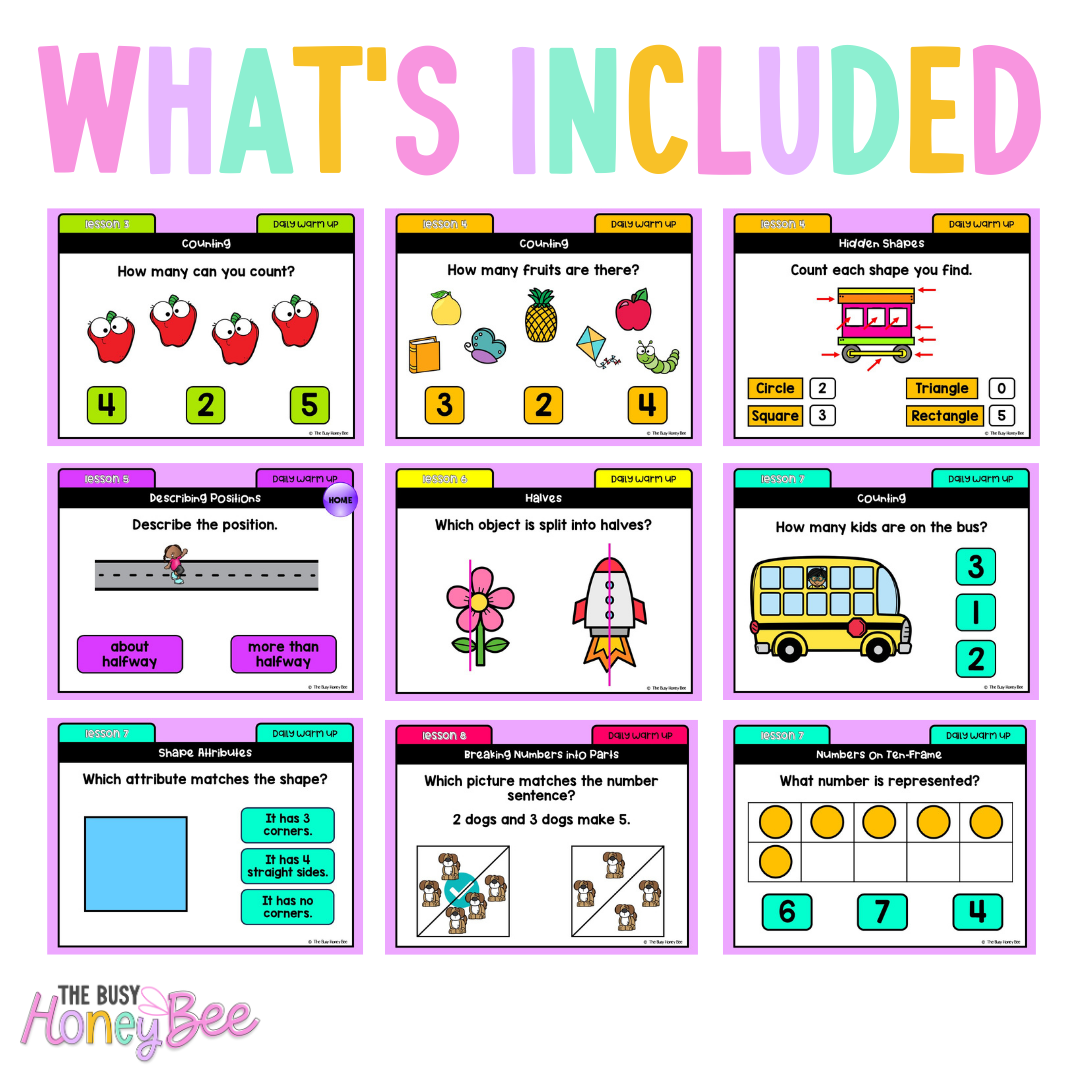 Early Stage 1 Math Daily Warm Up Term 1 Mega Bundle