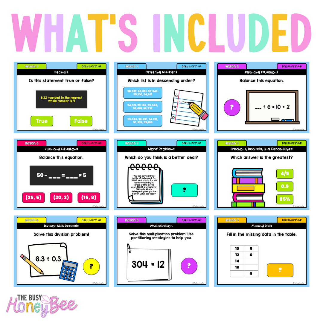 Stage 3 Year B Australian | NSW Math Daily Review | Warm-Up Term 3 Mega Bundle