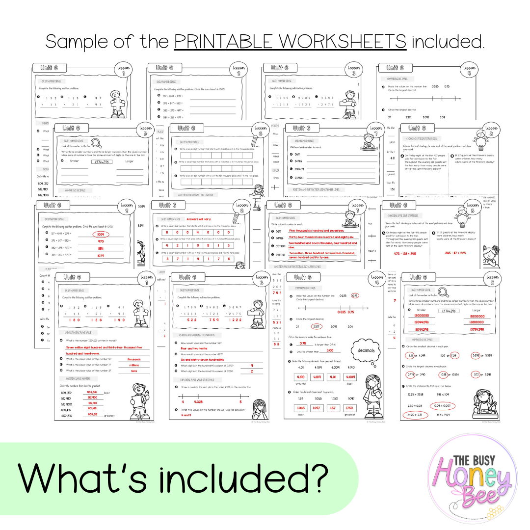 Stage 3 Year A NSW Maths Worksheets Unit 6