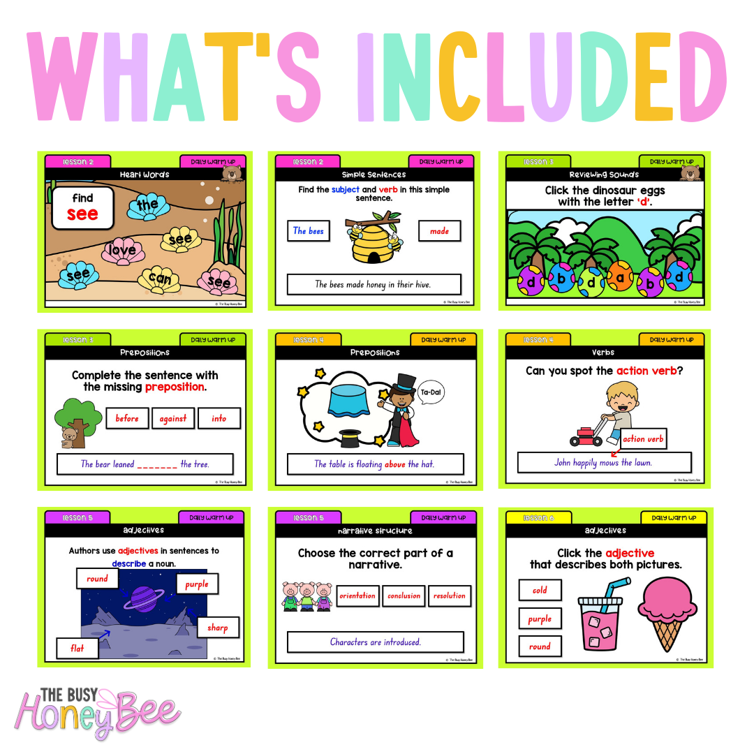 Multi Age K-2 Year B Ultimate English Australian | NSW English Daily Review | Warm-Up Mega Bundle
