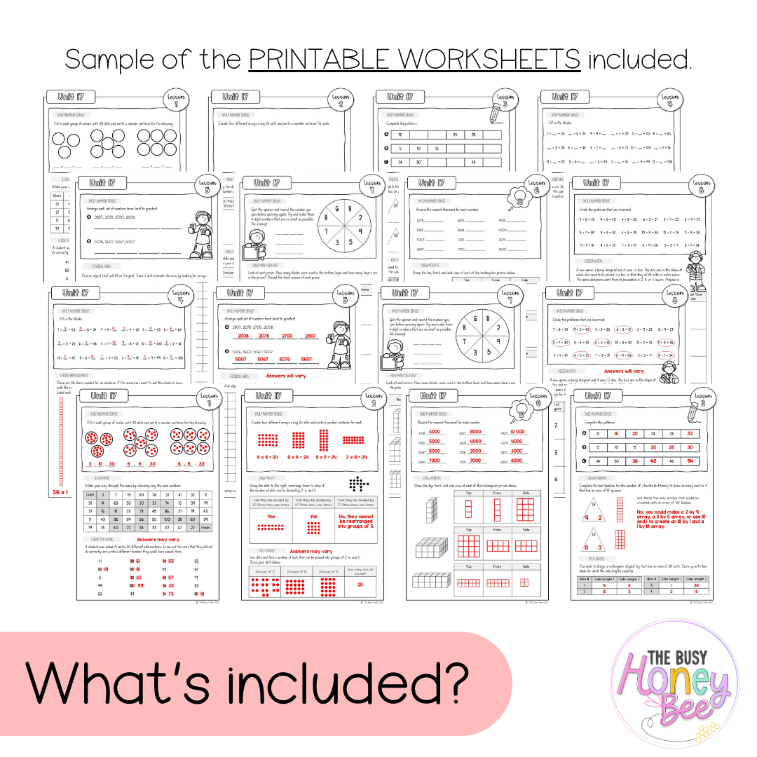 Stage 2 Year A NSW Maths Worksheets Unit 17