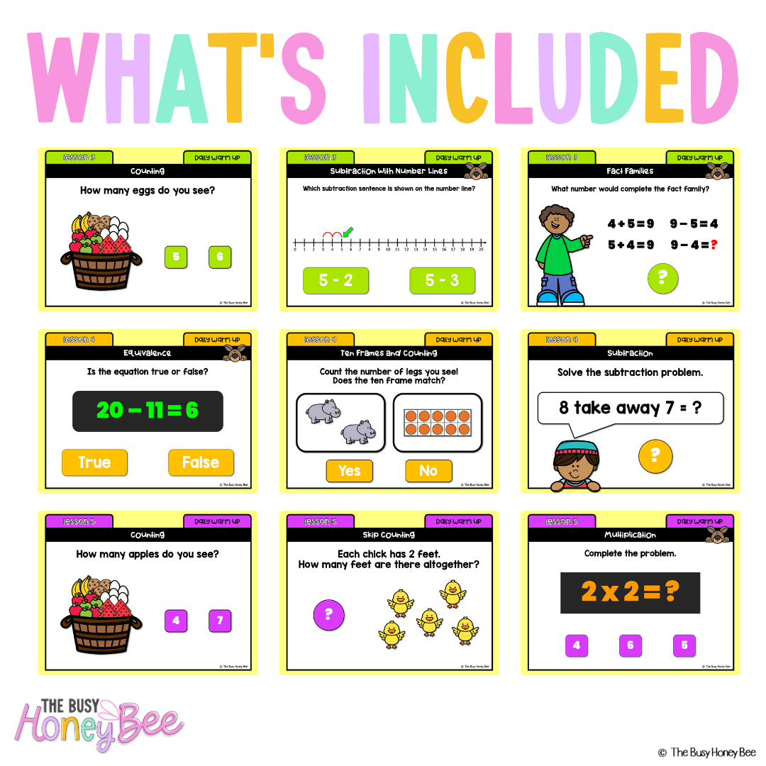 Multi Age K-2 Year A Ultimate Math Australian | NSW Math Daily Review | Warm-Up Mega Bundle