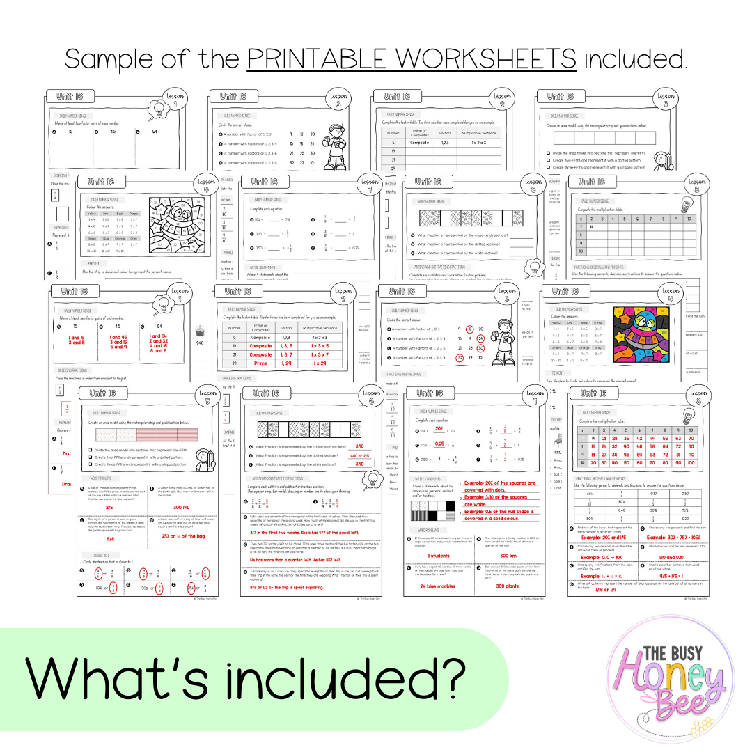 Stage 3 Year A NSW Maths Worksheets Unit 16