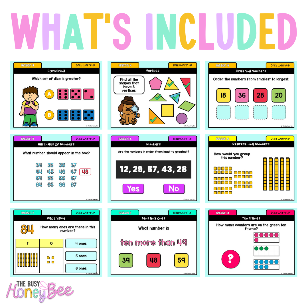 Stage 1 Year B Maths Daily Warm Up Term 1 Mega Bundle
