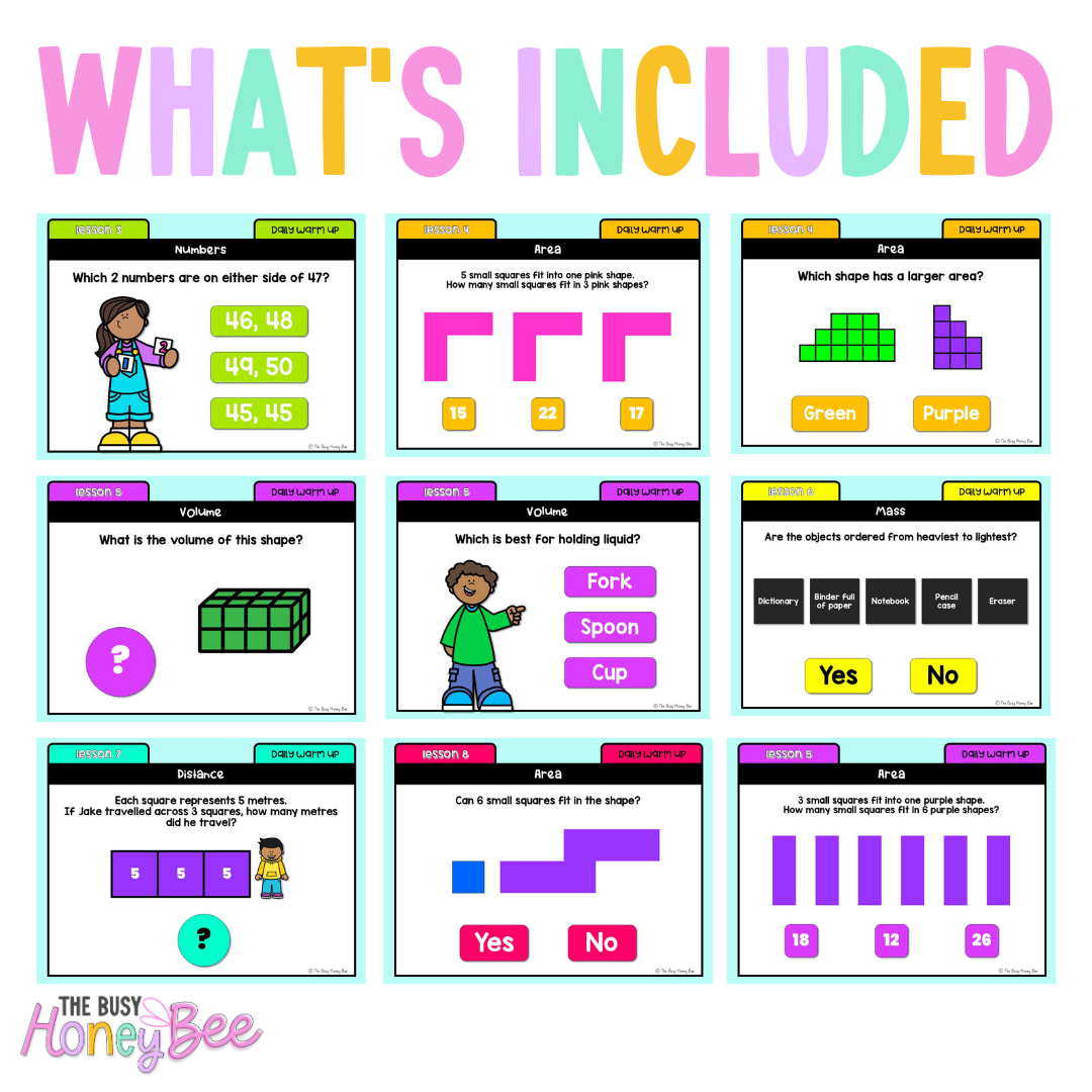 Stage 1 Year B Maths Daily Warm Up Term 1 Mega Bundle