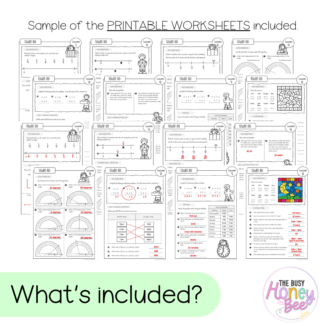 Stage 3 Year A NSW Maths Worksheets Unit 10